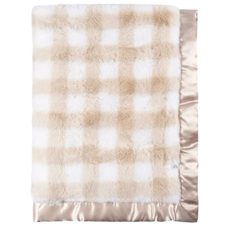 Just Born - Baby Neutral Tan Plush Blanket - Image 2