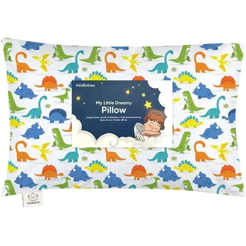 Keababies - 13X18 Toddler Pillow With Pillowcase, Happy Dino