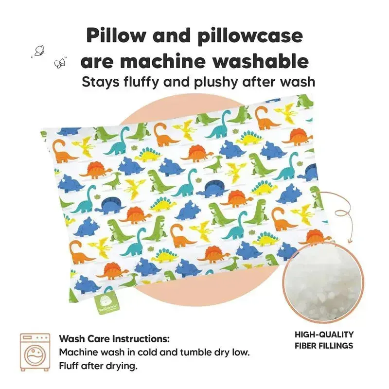 Keababies - 13X18 Toddler Pillow With Pillowcase, Happy Dino - Image 2