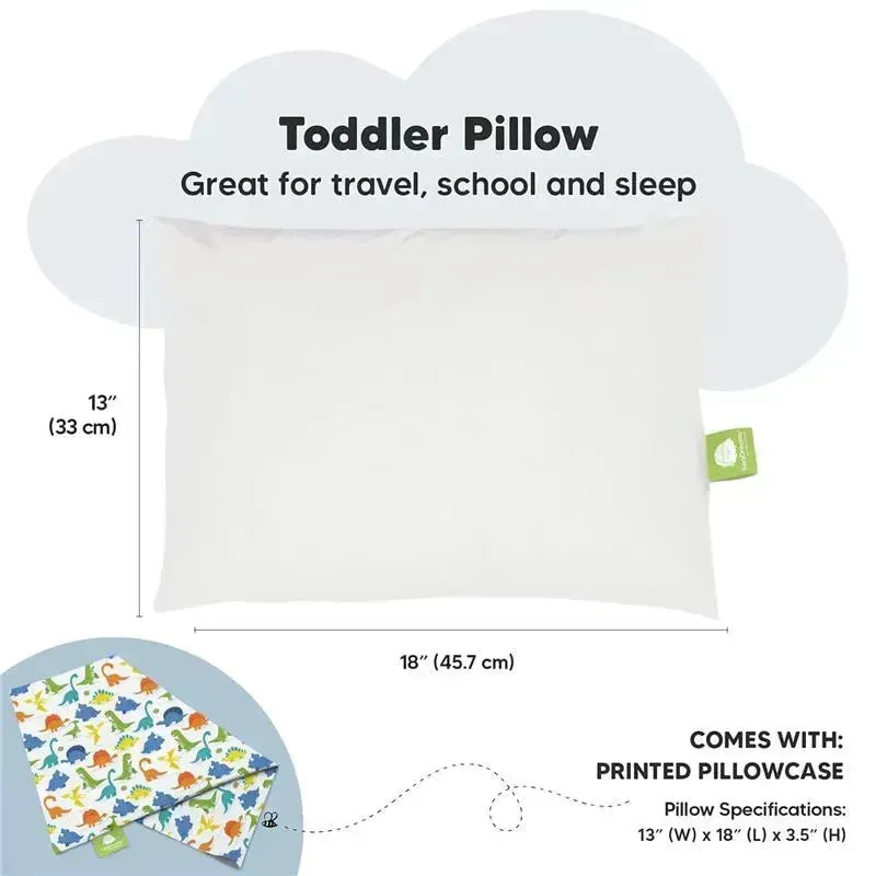 Keababies - 13X18 Toddler Pillow With Pillowcase, Happy Dino - Image 3