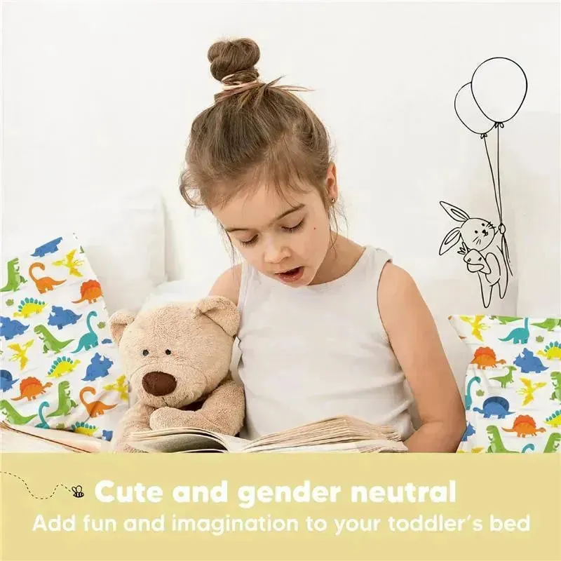 Keababies - 13X18 Toddler Pillow With Pillowcase, Happy Dino - Image 6