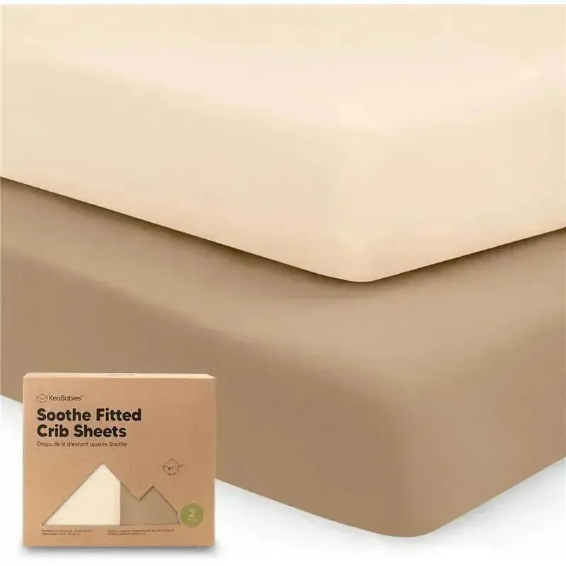 Keababies - 2-Pack Organic Cotton Fitted Crib Sheet, Pecan