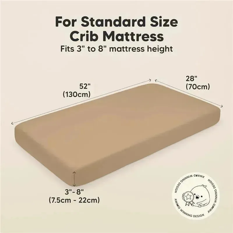 Keababies - 2-Pack Organic Cotton Fitted Crib Sheet, Pecan - Image 2