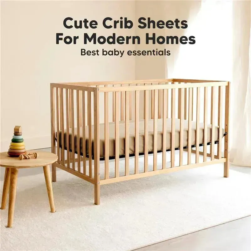 Keababies - 2-Pack Organic Cotton Fitted Crib Sheet, Pecan - Image 6