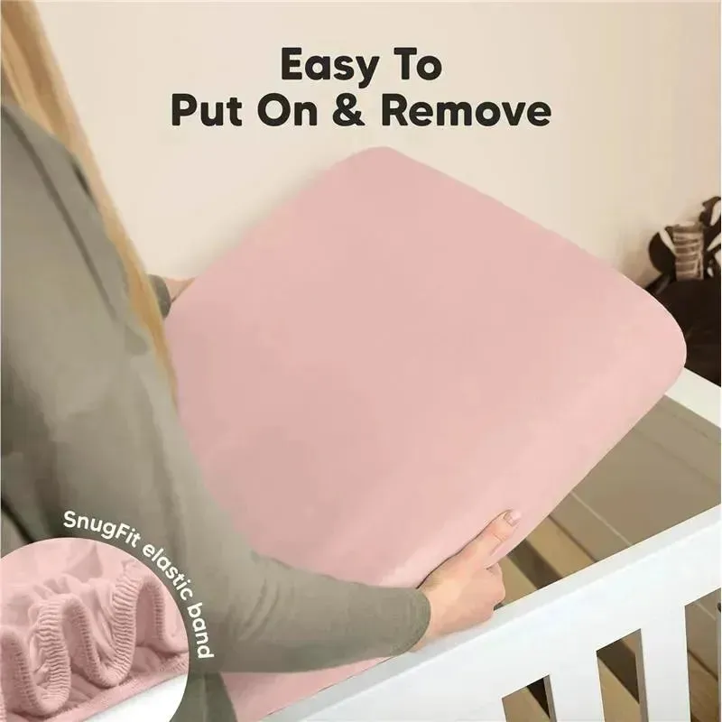 Keababies - 2-Pack Organic Cotton Fitted Crib Sheet, Rose - Image 4