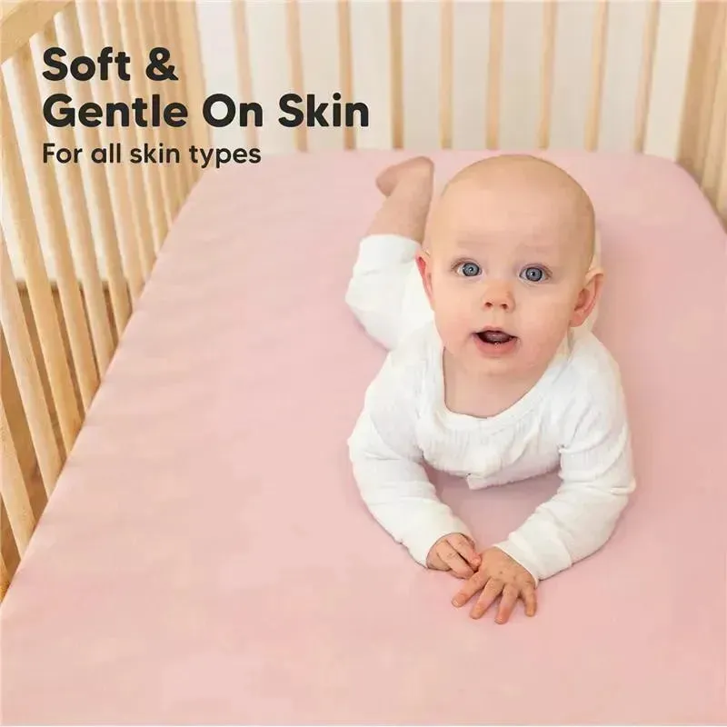 Keababies - 2-Pack Organic Cotton Fitted Crib Sheet, Rose - Image 5