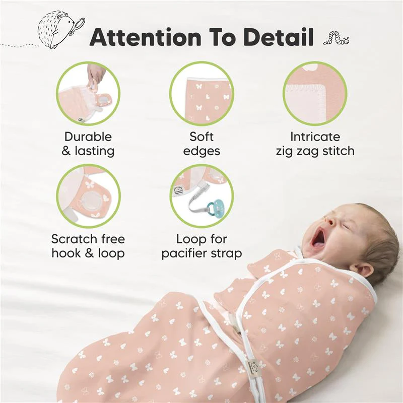 Keababies - 3Pk Soothe Baby Swaddles, Sleep Sack For Newborns, Butterflies 0/3M - Image 8