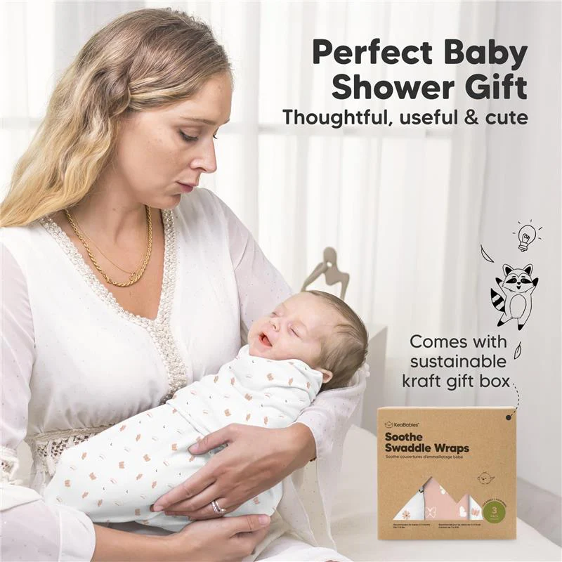 Keababies - 3Pk Soothe Baby Swaddles, Sleep Sack For Newborns, Butterflies 0/3M - Image 9