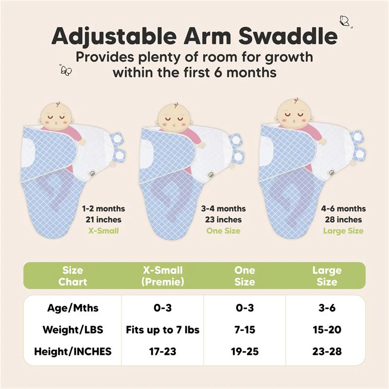 Keababies - 3Pk Soothe Baby Swaddles, Sleep Sack For Newborns, Storm 0/3M - Image 6
