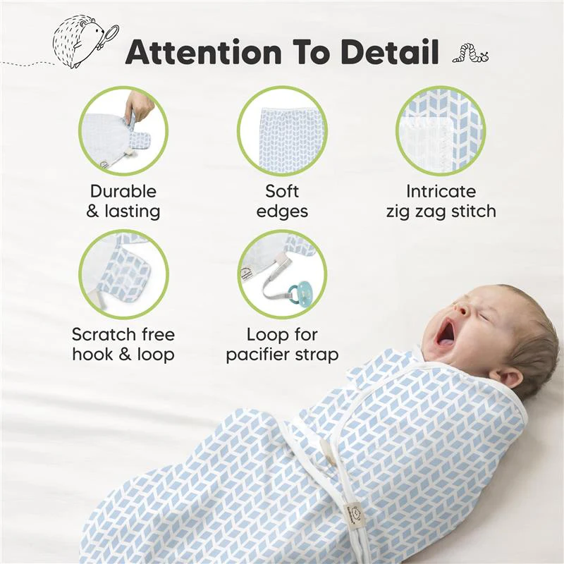 Keababies - 3Pk Soothe Baby Swaddles, Sleep Sack For Newborns, Storm 0/3M - Image 8