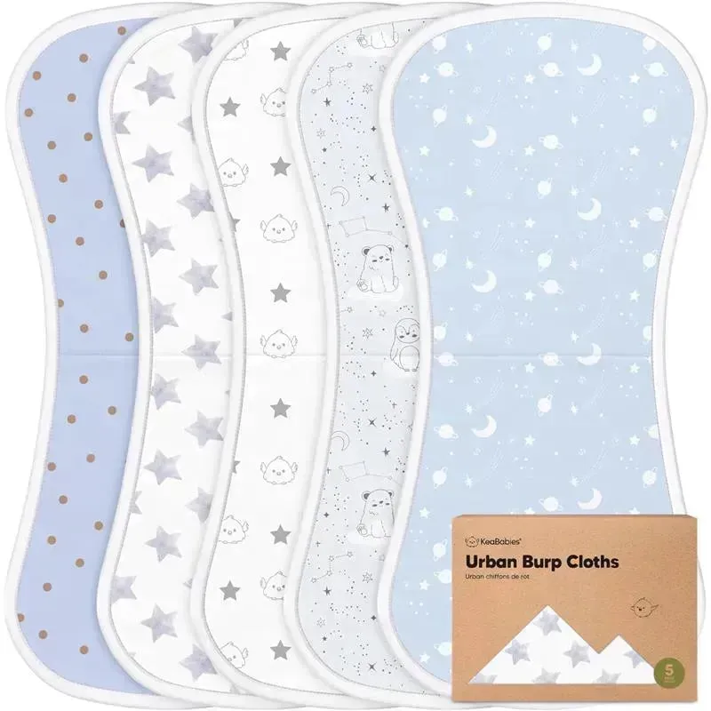 Keababies - 5-Pack Urban Burp Cloths, Constellation - Image 3