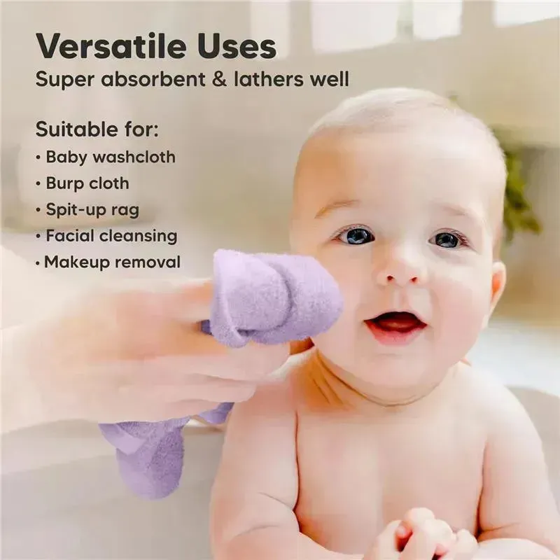 Keababies - 6-Pack Baby Wash Cloths, Soft Lilac - Image 9