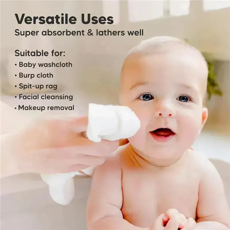 Keababies - 6-Pack Baby Wash Cloths, White - Image 2