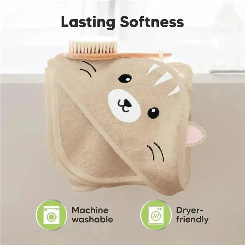Keababies - Cuddle Baby Hooded Towel, Cat - Image 4