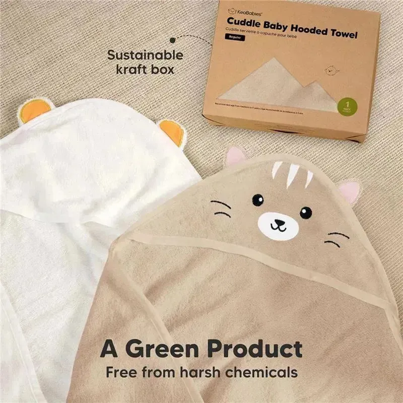 Keababies - Cuddle Baby Hooded Towel, Cat - Image 5