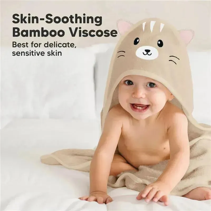 Keababies - Cuddle Baby Hooded Towel, Cat - Image 6