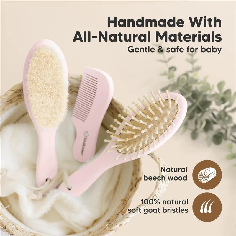 Keababies - Hair Brush And Comb Set, Blush - Image 4