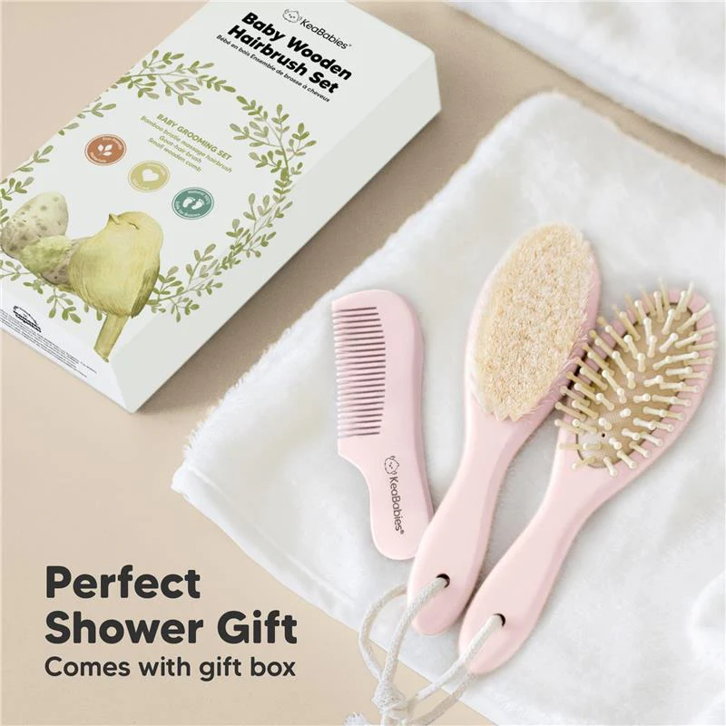 Keababies - Hair Brush And Comb Set, Blush - Image 9