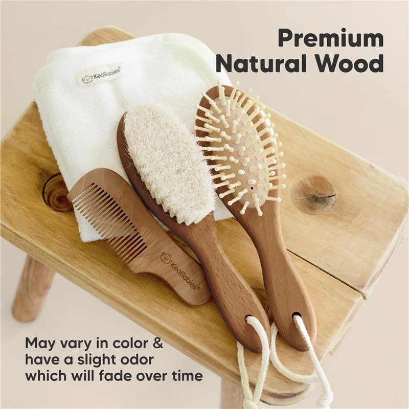 Keababies - Hair Brush & Comb Set, Dark Walnut - Image 7