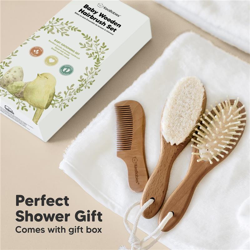 Keababies - Hair Brush & Comb Set, Dark Walnut - Image 9