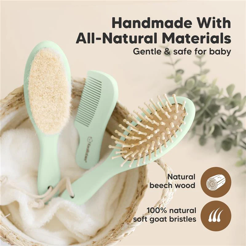 Keababies - Hair Brush & Comb Set, Sage - Image 4