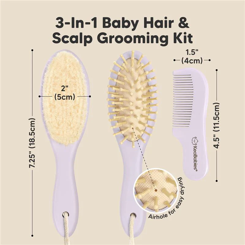 Keababies - Hair Brush & Comb Set, Thistle - Image 2