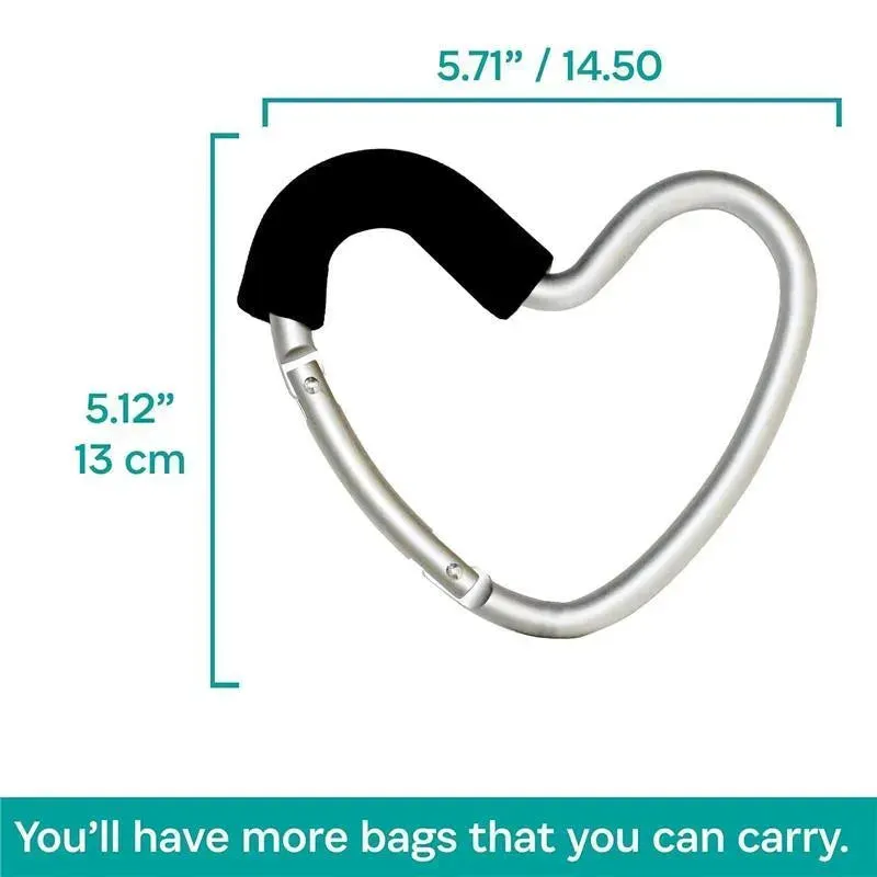 Kidco - BUGGY HEART HOOK by BUGGYGEAR, Black Foam/Silver Aluminum - Image 3