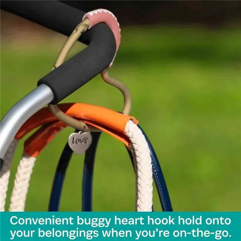 Kidco - BUGGY HEART HOOK by BUGGYGEAR, Rose Gold/Pink Leather - Image 5