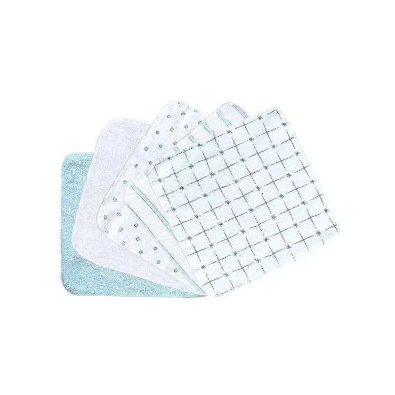 Kidicomfort 12Pck Blue Cotton Baby Washcloths - Image 4