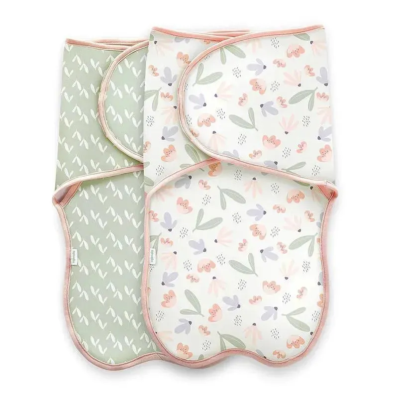 Kids II - 2Pk Ingenuity Farewell Fuss Swaddle, Posy/Floral