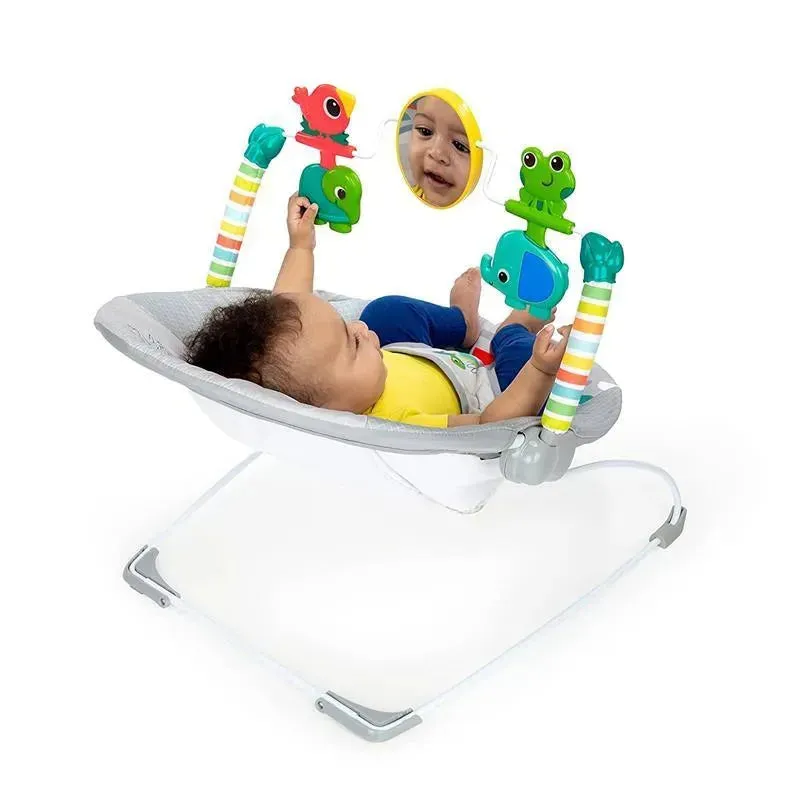 Kids II - Bright Starts Playful Paradise Comfy Baby Bouncer Seat with Soothing Vibration - Image 4