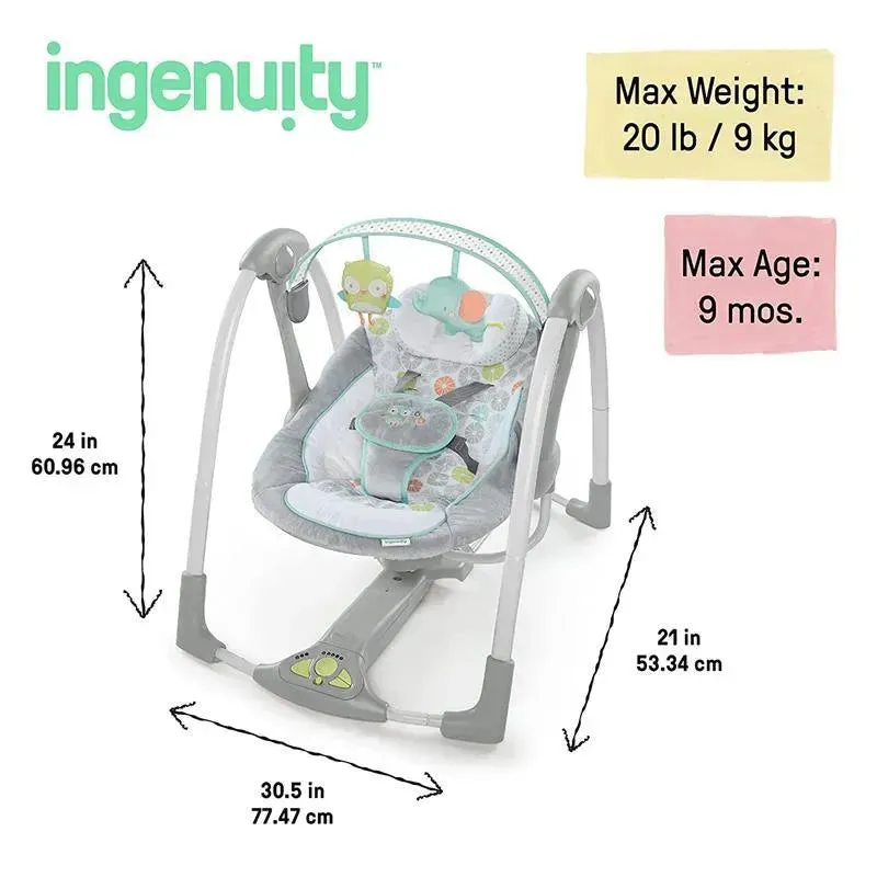 Kids II - Ingenuity 5-Speed Portable Baby Swing with Music - Image 6