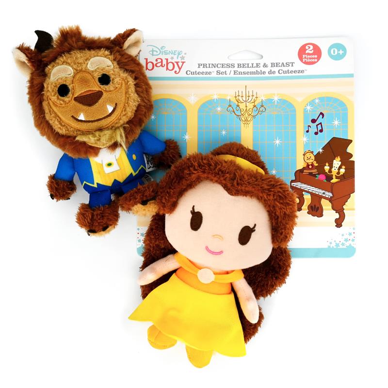 KIDS PREFERRED - Disney Baby Cuteeze Beauty and The Beast Belle and Beast Stuffed Animal Plush Toys