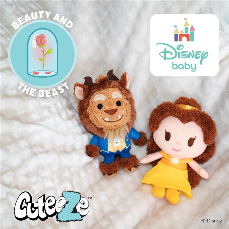 KIDS PREFERRED - Disney Baby Cuteeze Beauty and The Beast Belle and Beast Stuffed Animal Plush Toys - Image 2