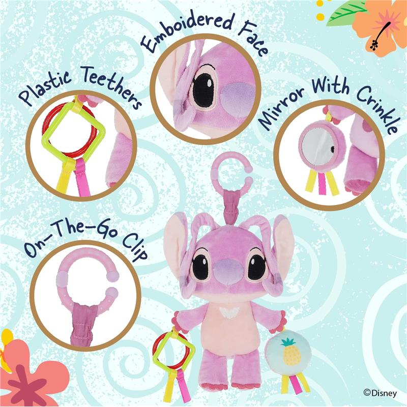 Kids Preferred Disney Baby Lilo and Stitch Angel On The Go Activity Toy with Teether Rings - Image 3