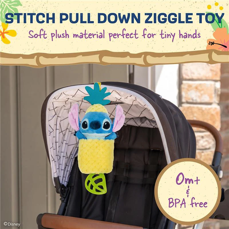KIDS PREFERRED - Disney Baby Lilo and Stitch Toys Stitch Pulldown Pineapple Ziggle Sensory Toy - Image 2