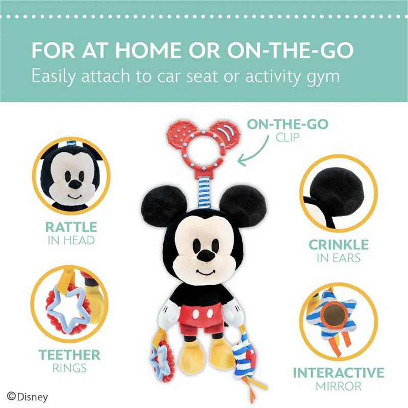 KIDS PREFERRED - Disney Baby Mickey Mouse On The Go Activity Toy with Teething Rings - Image 3