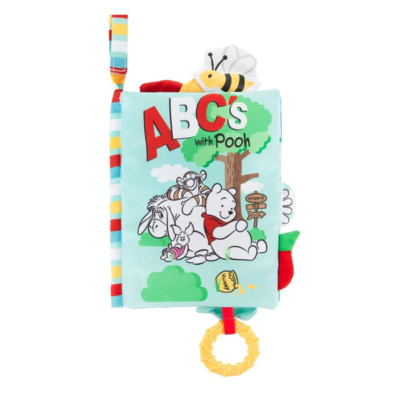 KIDS PREFERRED - Disney Baby Winnie The Pooh Deluxe Soft Book Abc's with Pooh On-The-Go Sensory Books for Babies with Crinkle Pages