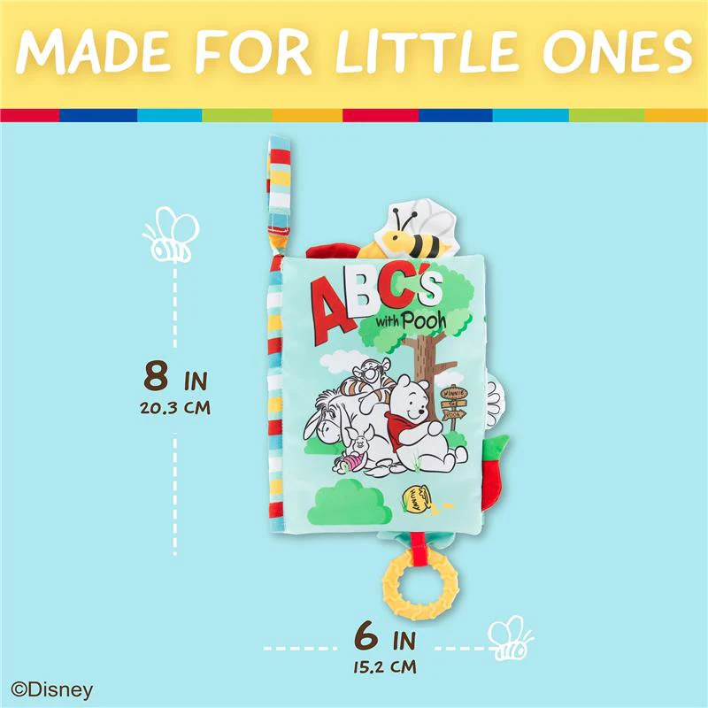 KIDS PREFERRED - Disney Baby Winnie The Pooh Deluxe Soft Book Abc's with Pooh On-The-Go Sensory Books for Babies with Crinkle Pages - Image 4