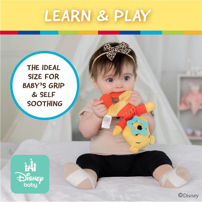 KIDS PREFERRED - Disney Baby Winnie The Pooh Sensory Blanky with Crinkle and Teether - Image 6
