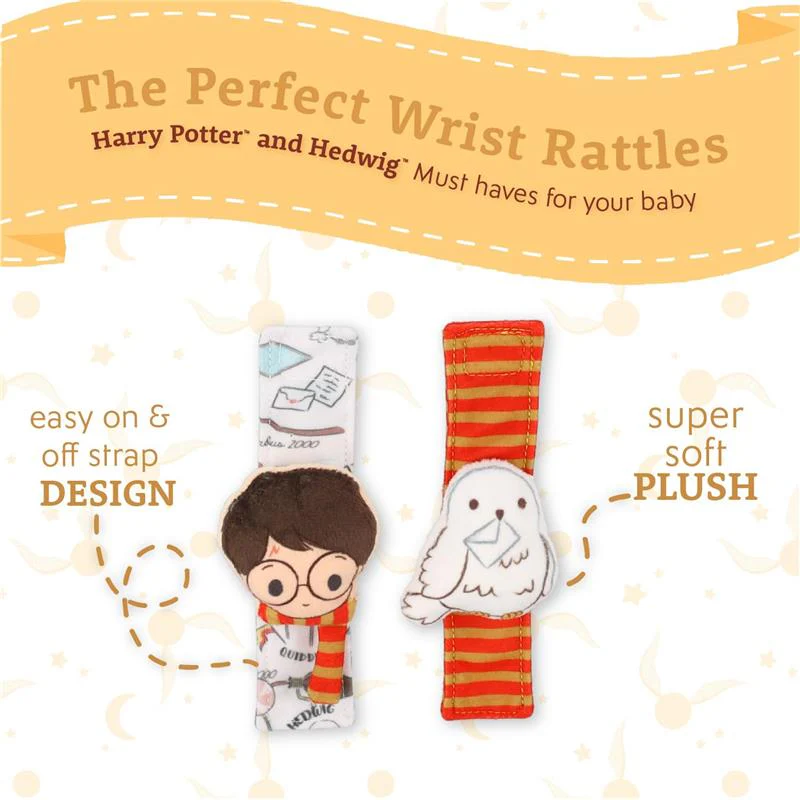 KIDS PREFERRED - Harry Potter Hedwig Baby Infant Wrist Rattles with Hedwig Plush Rattle - Image 4