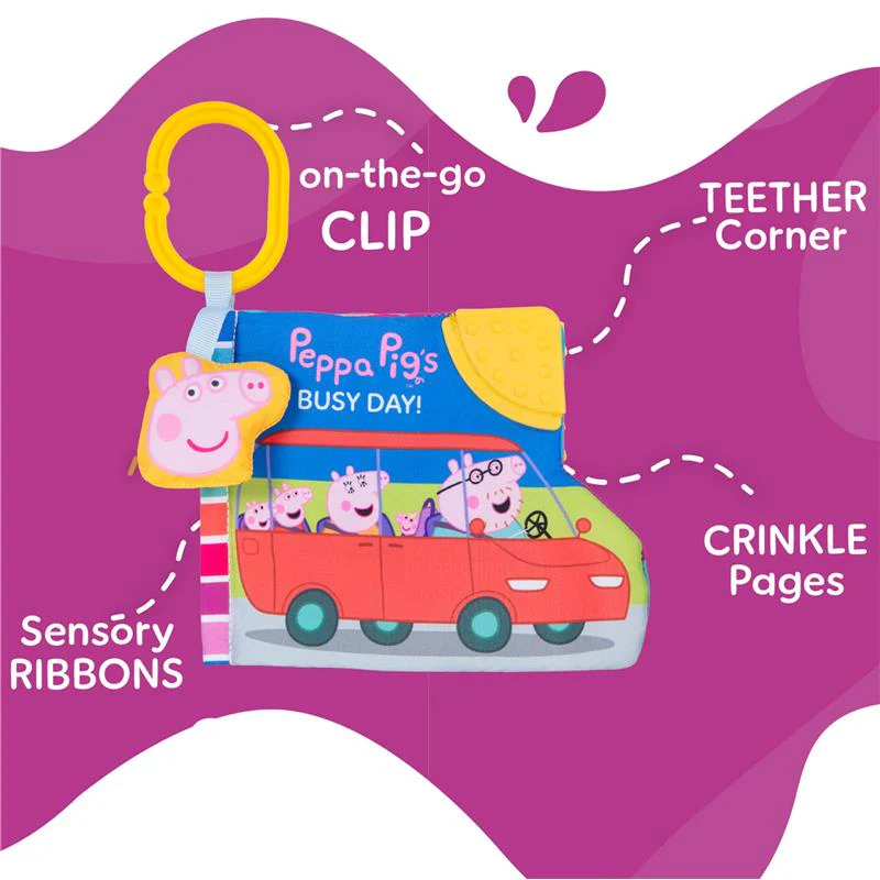 Kids Preferred Peppa Pig Soft Book with Ribbons - Image 3