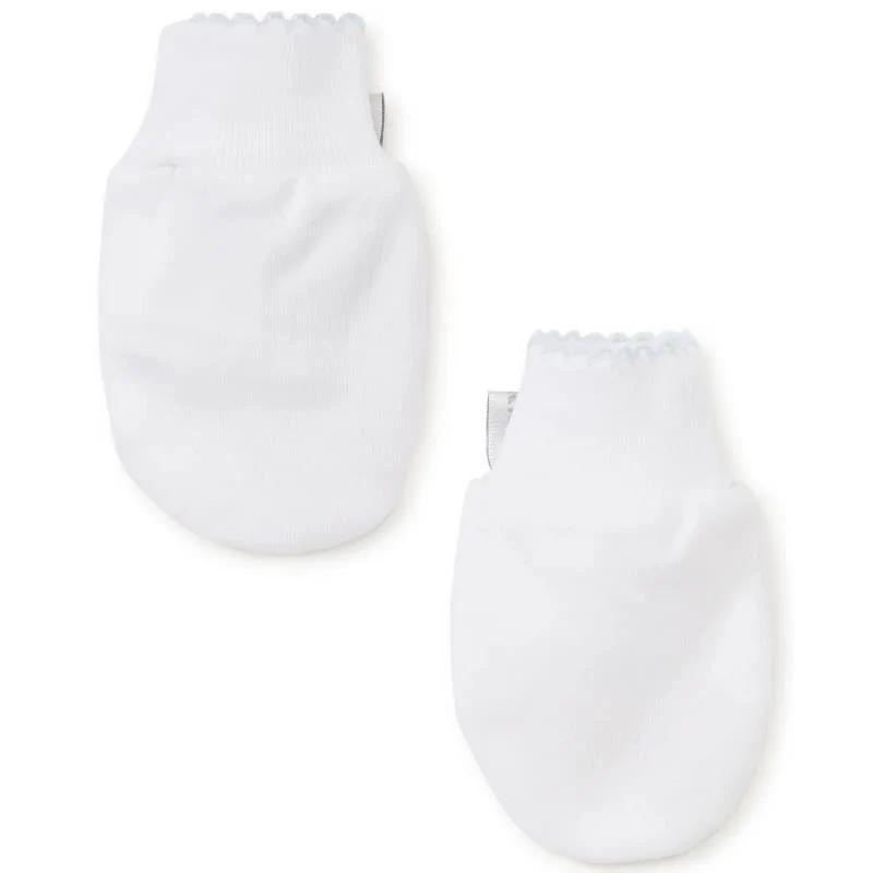 Kissy Kissy - Baby Boy Basic Mittens, White/Light Blue
