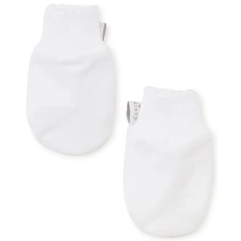 Kissy Kissy - Baby Boy Dots Print Mittens, White