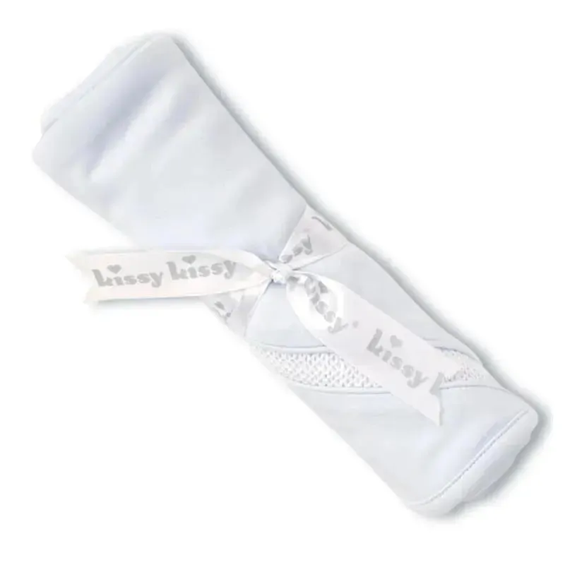 Kissy Kissy - Baby Blanket With Hand Smocked, Light Blue - Image 2