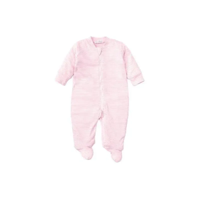 Kissy Kissy - Baby Girl Footie With Zip, Stripes Pink