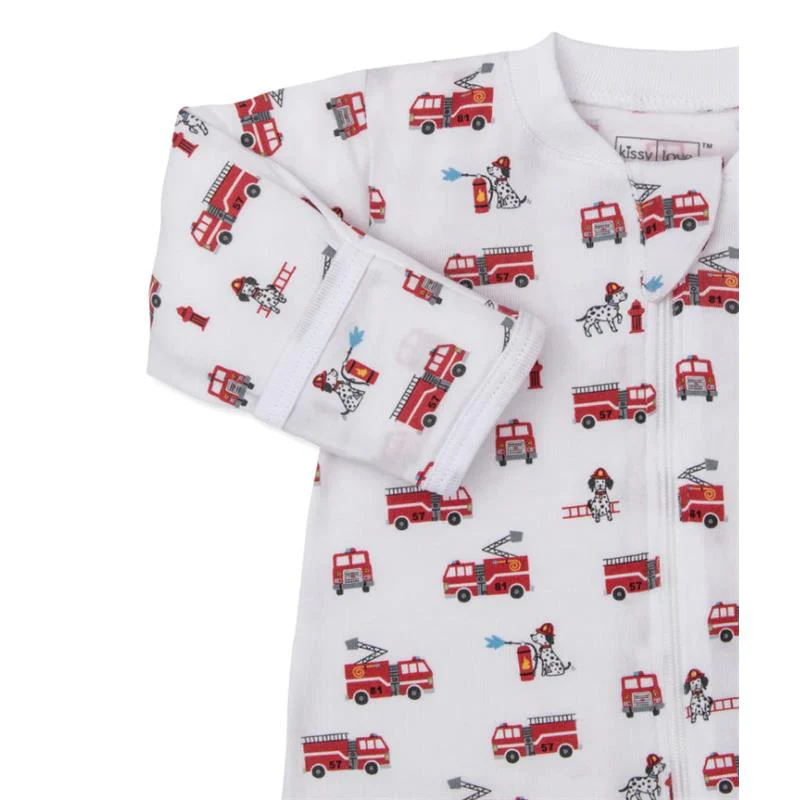 Kissy Kissy Love Brave Firefighters StretchFlex Zip Footie - Image 2