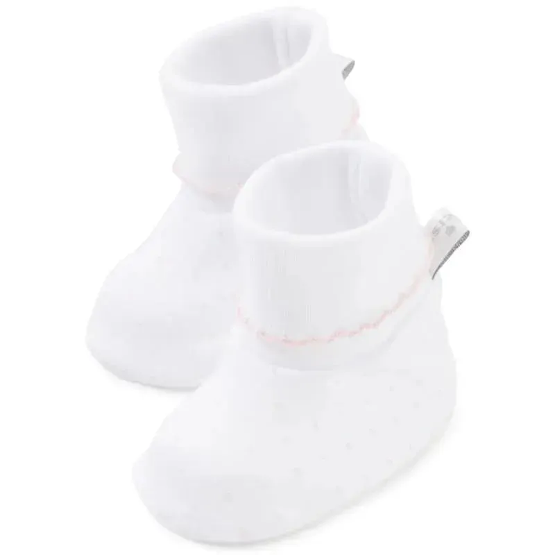 Kissy Kissy - New Kissy Dots Print Booties, White/Pink