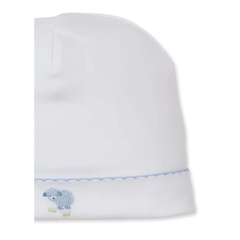 Kissy Kissy Premier Sweet Sheep White/Blue Hand Embroidery Hat - Image 2