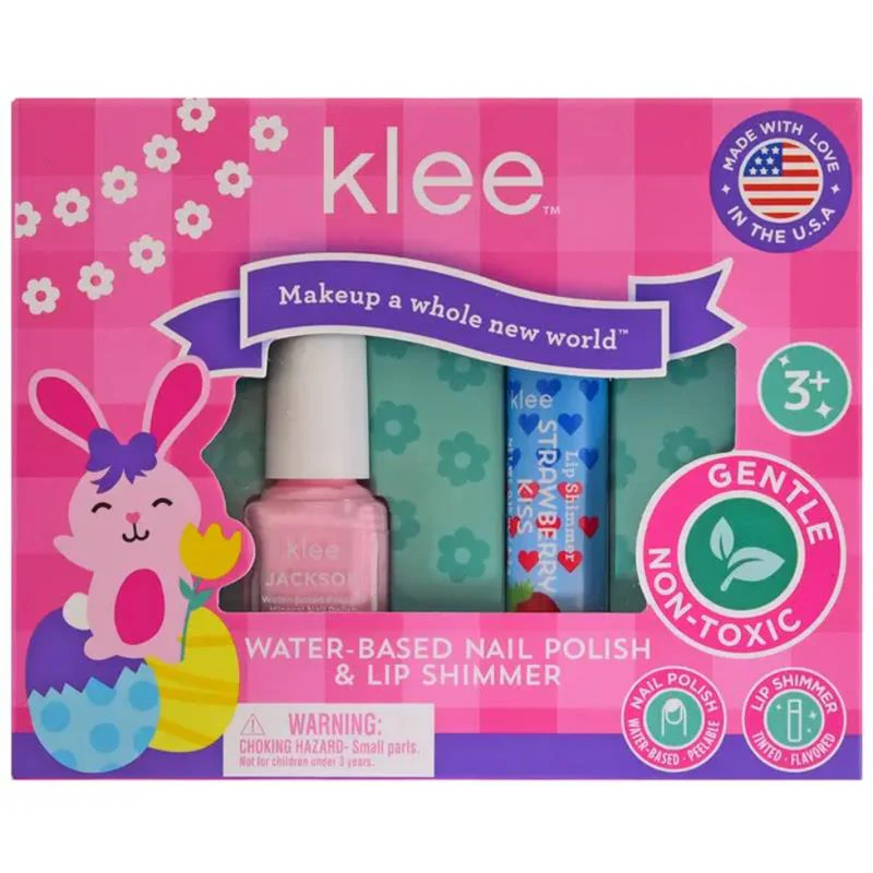 Klee Naturals - Hopping Pink Easter Nail Polish Lip Shimmer Set